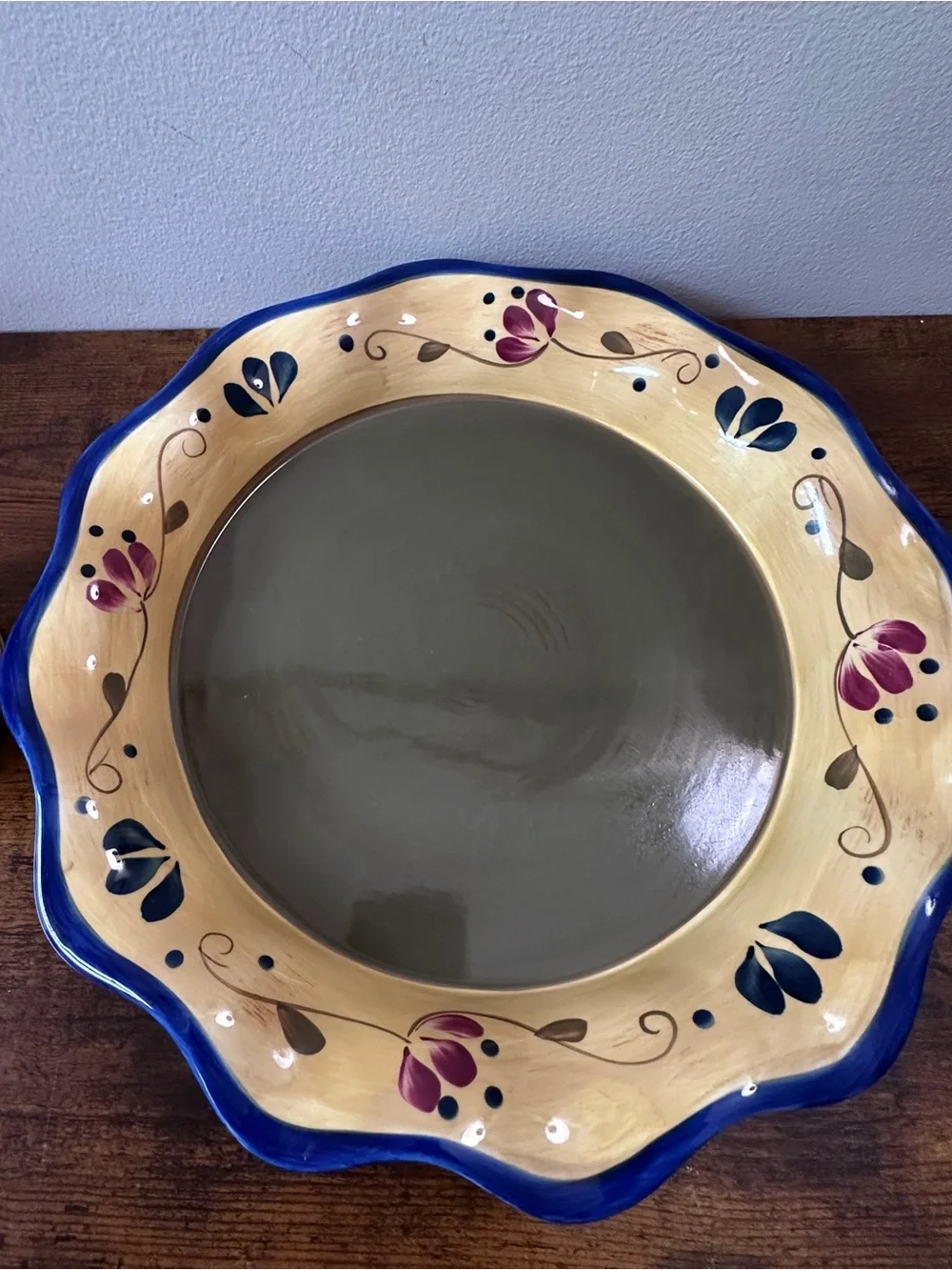 Home & Garden Party Welcome Home Chip & Dip Set Stoneware Platter Bowl Scalloped